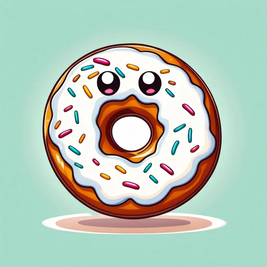 Joyful White Cartoon Donut Delights