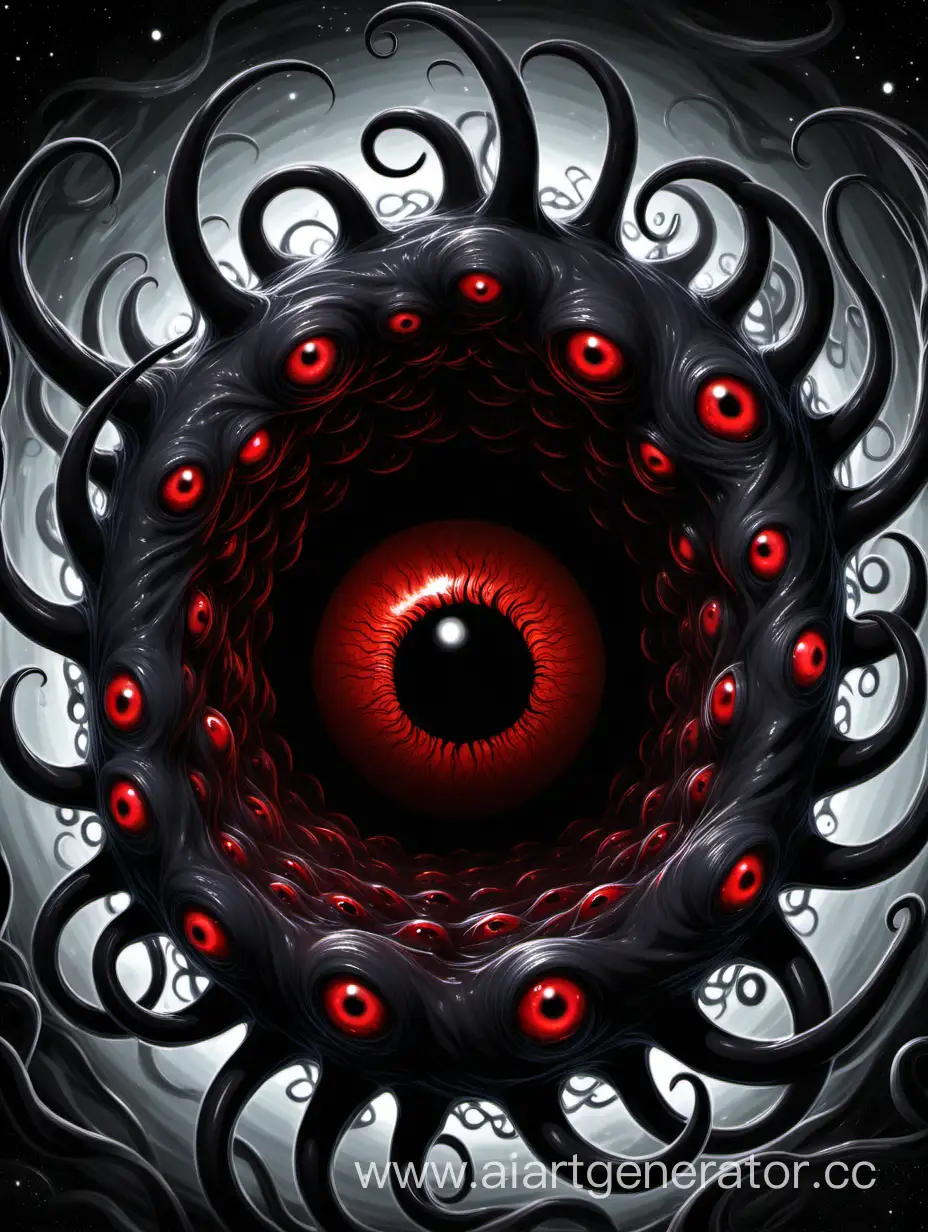 Чёрная дыра с кучей красных глаз и чёрных щупалец , которая очищает души и отправляет на перерождение