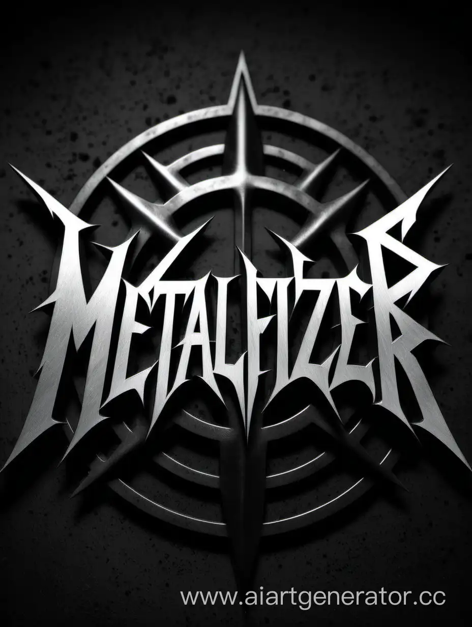 MetalFizer metal logo on a background of black metal