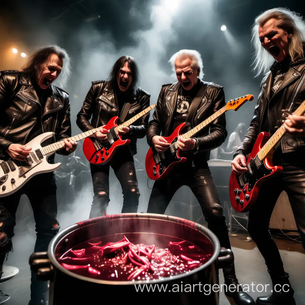 Rockers-Jamming-with-Electric-Guitars-around-a-Steaming-Pot-of-Borscht