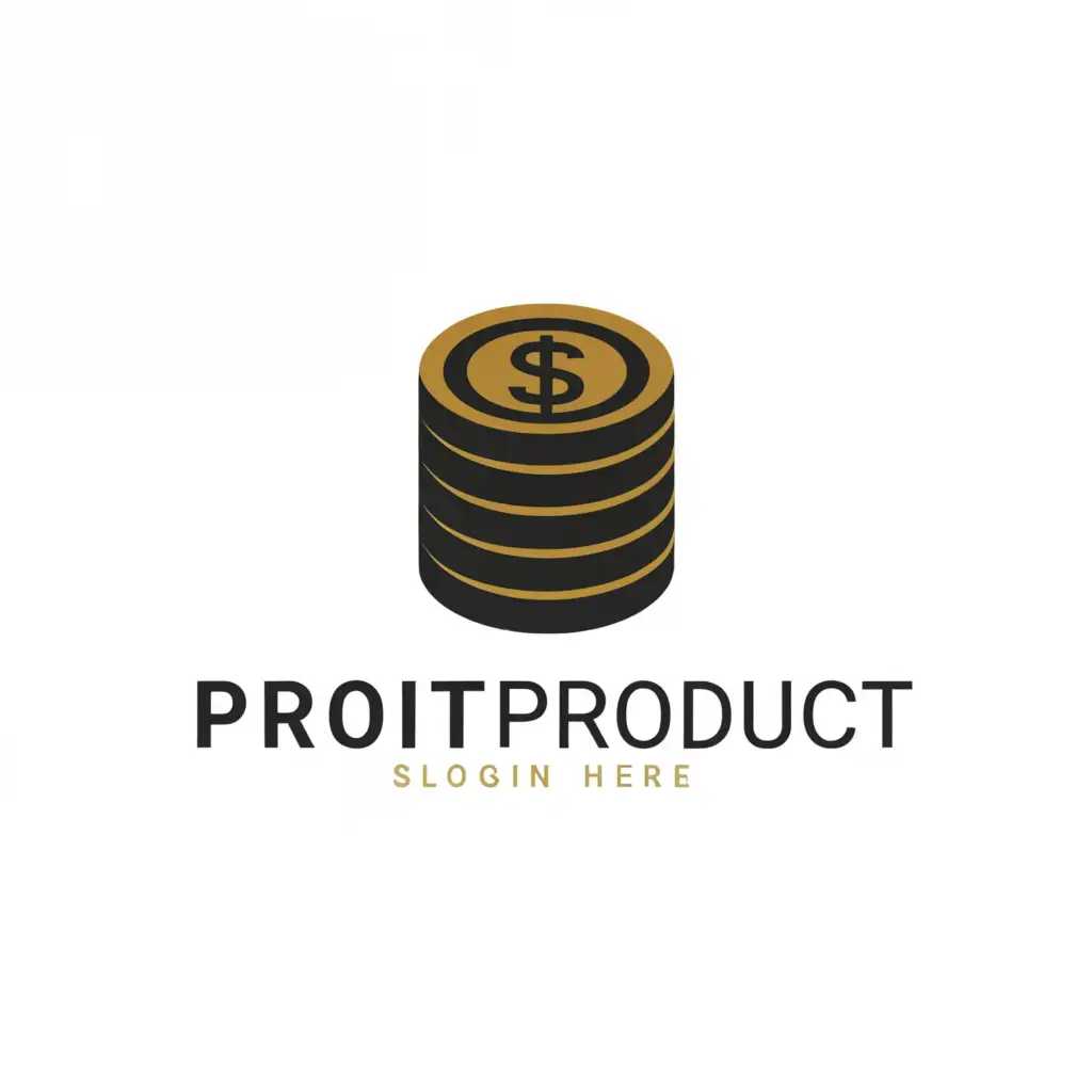 a logo design,with the text "Profit Product", main symbol:Money,Minimalistic,clear background