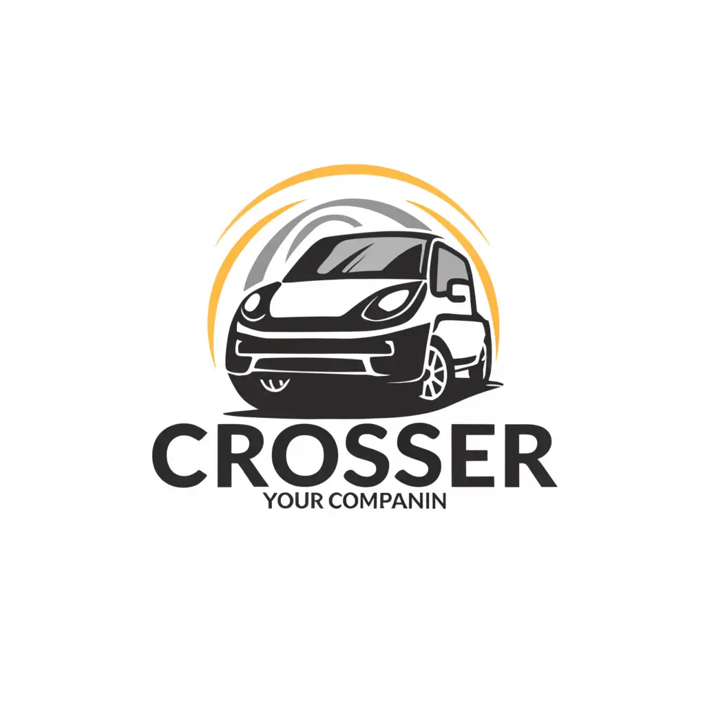 a logo design,with the text "Crosser: Your Road Companion", main symbol:CAR, WHEELS,,complex,be used in Travel industry,clear background