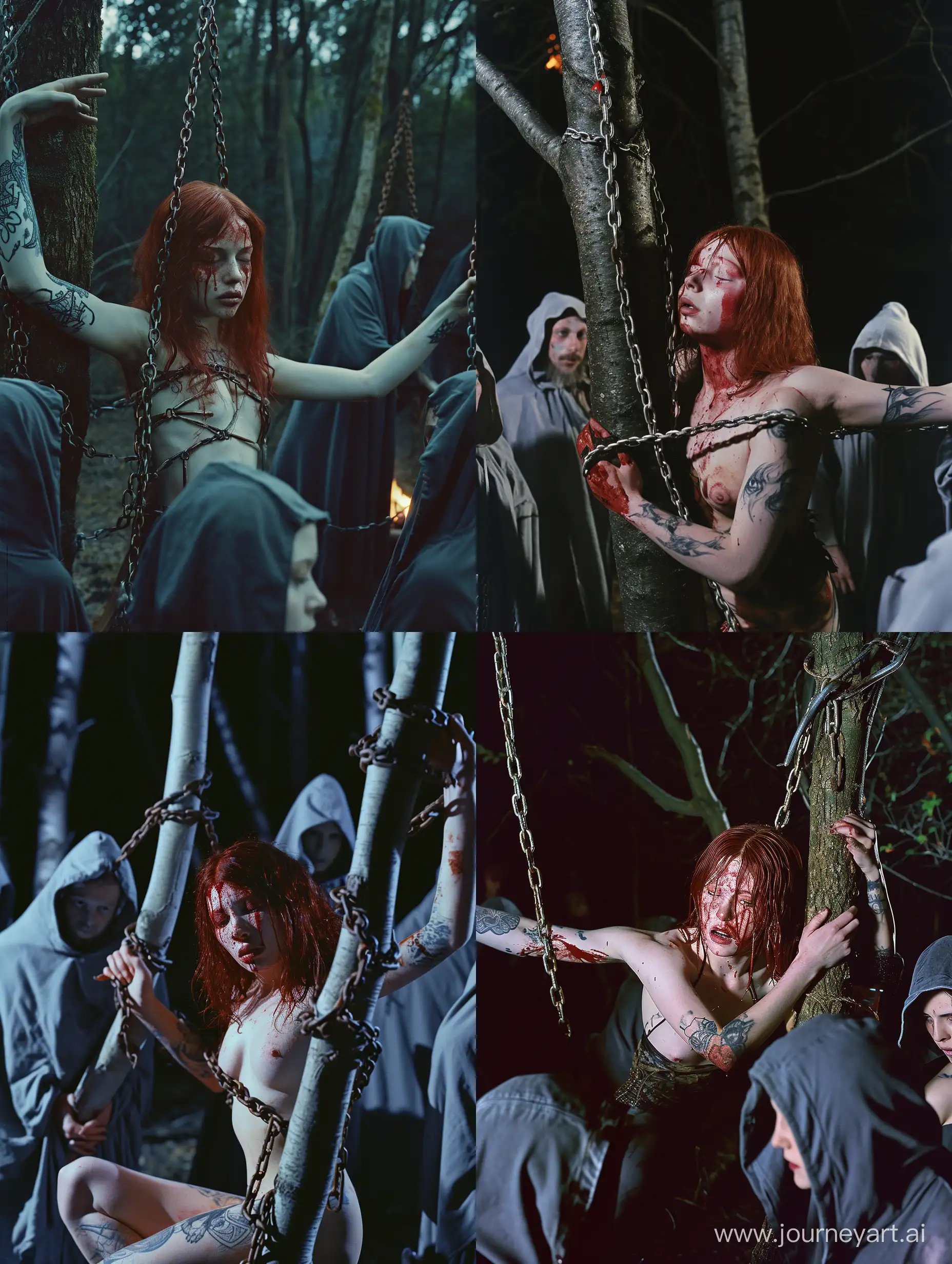 Enigmatic-Ritual-Haunting-Forest-Encounter-with-CrimsonHaired-Woman