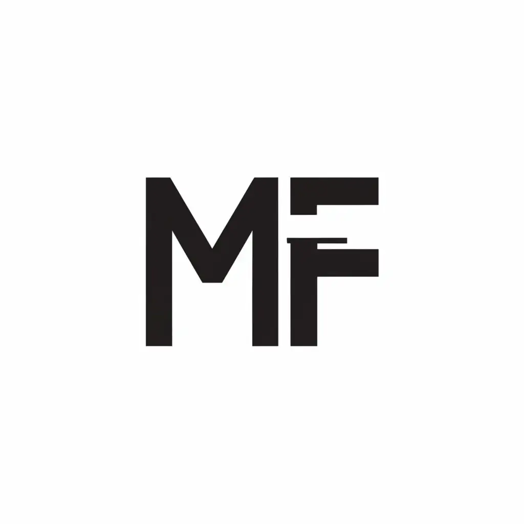 a logo design,with the text "MtF", main symbol:italic,bold,text,clear backround,black and white only,1:1 ratio,Minimalistic,be used in Internet industry,clear background
