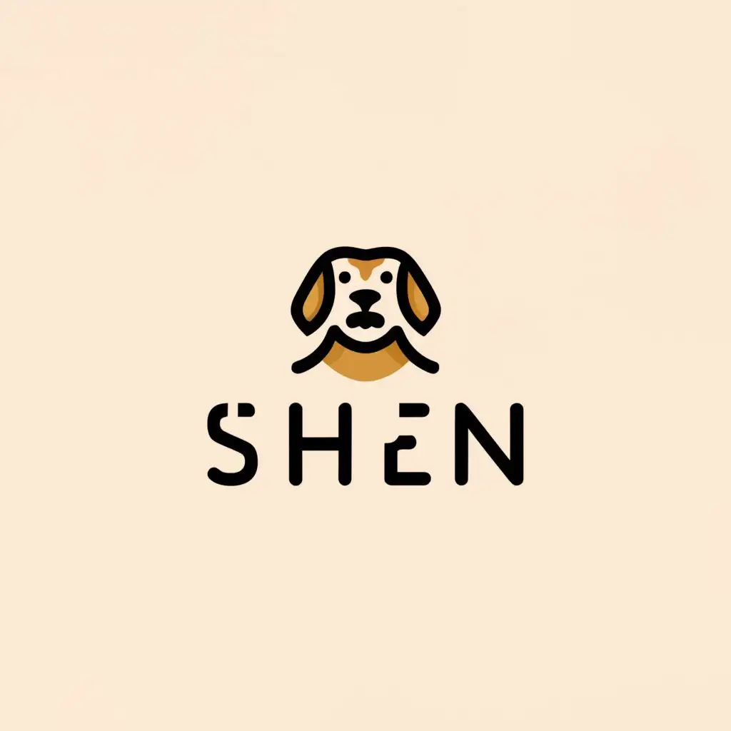 a logo design,with the text "Shen", main symbol:dog,Moderate,be used in Animals Pets industry,clear background