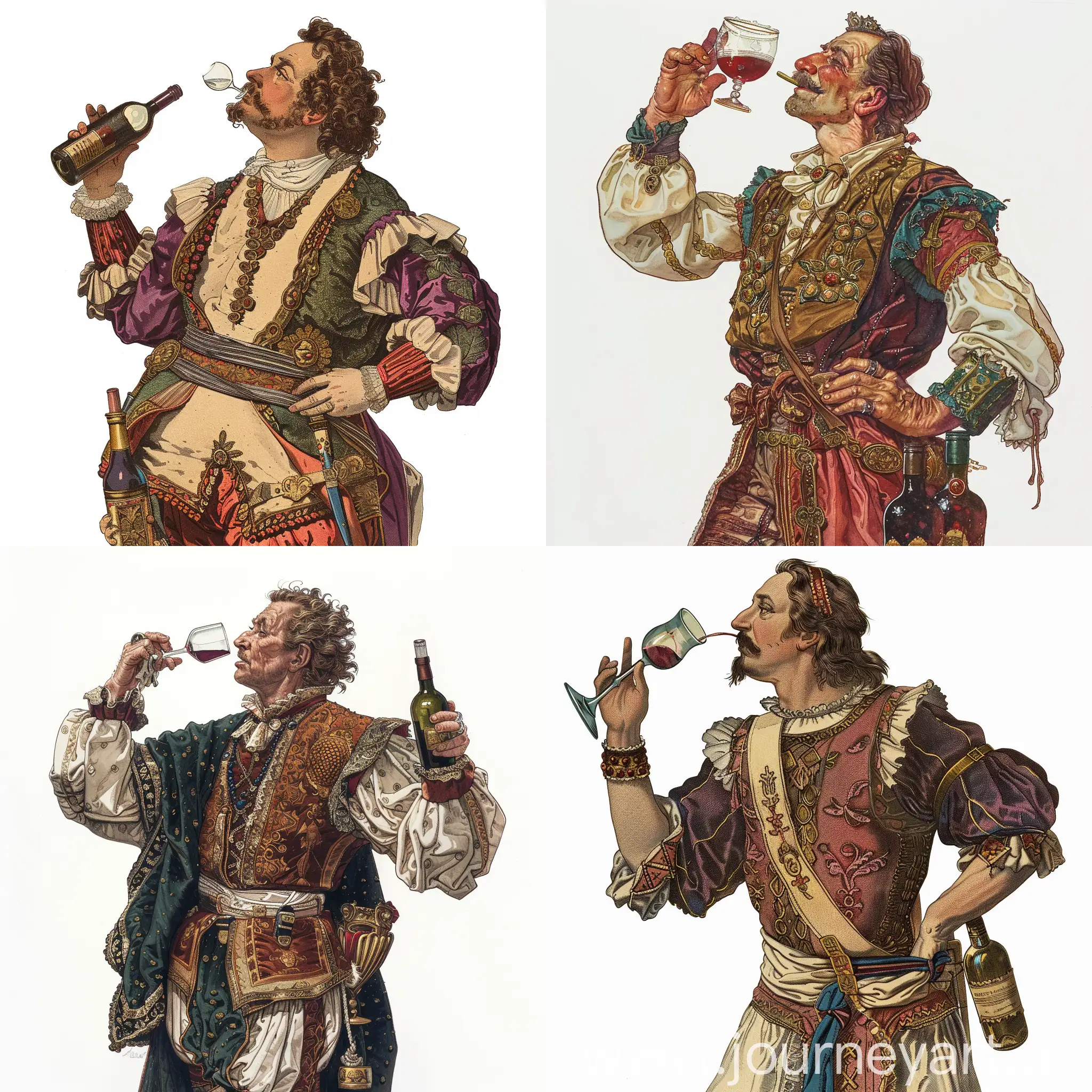 Regal-Austrian-King-Savoring-Fine-Wine-in-Arthur-Wrexham-Style