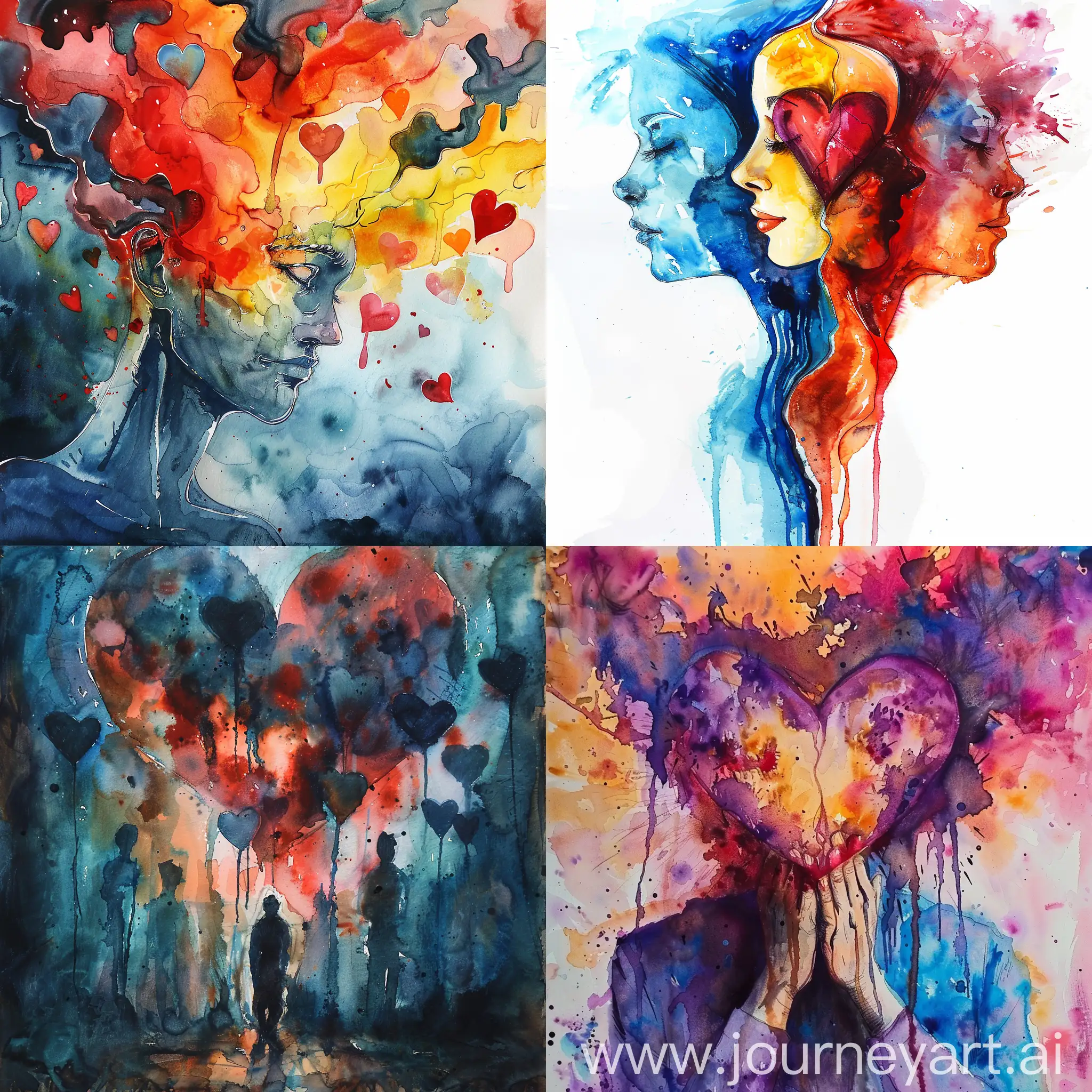Heartfelt-Community-Emotions-in-Thick-Watercolor-Style