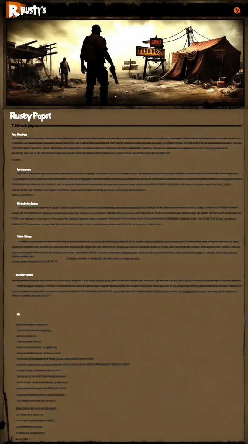 imcreating a web app called rustys tradingpost, its a marketplace themed on a post apocalyptic nuclear wasteland