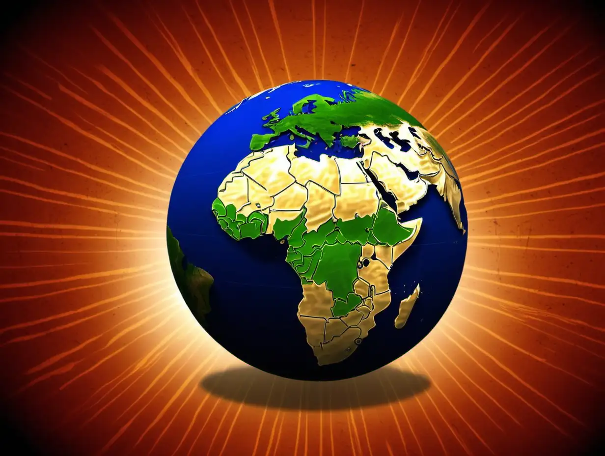 Centered Globe Background with Africa Dominating