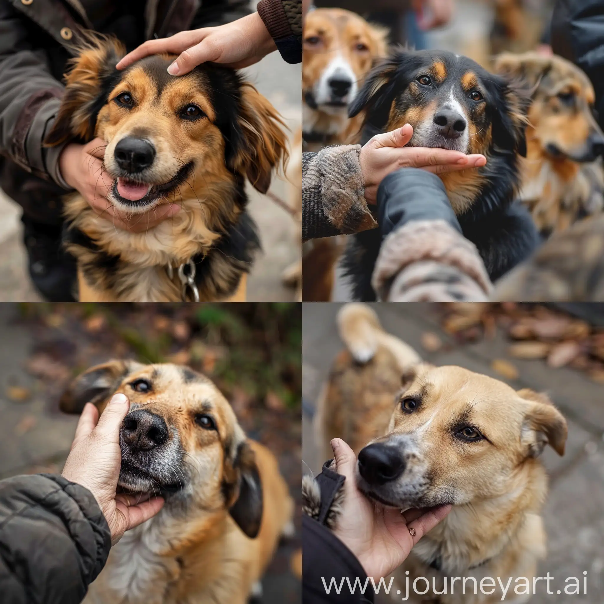 Joyful-Moments-Petting-Dogs-with-One-Hand