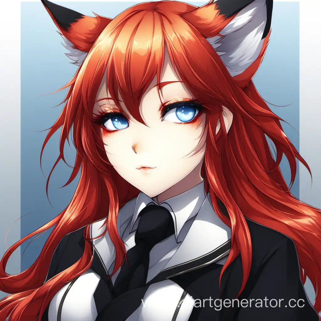 Fox-Girl-with-Red-Hair-and-Blue-Eyes-in-Black-Clothing