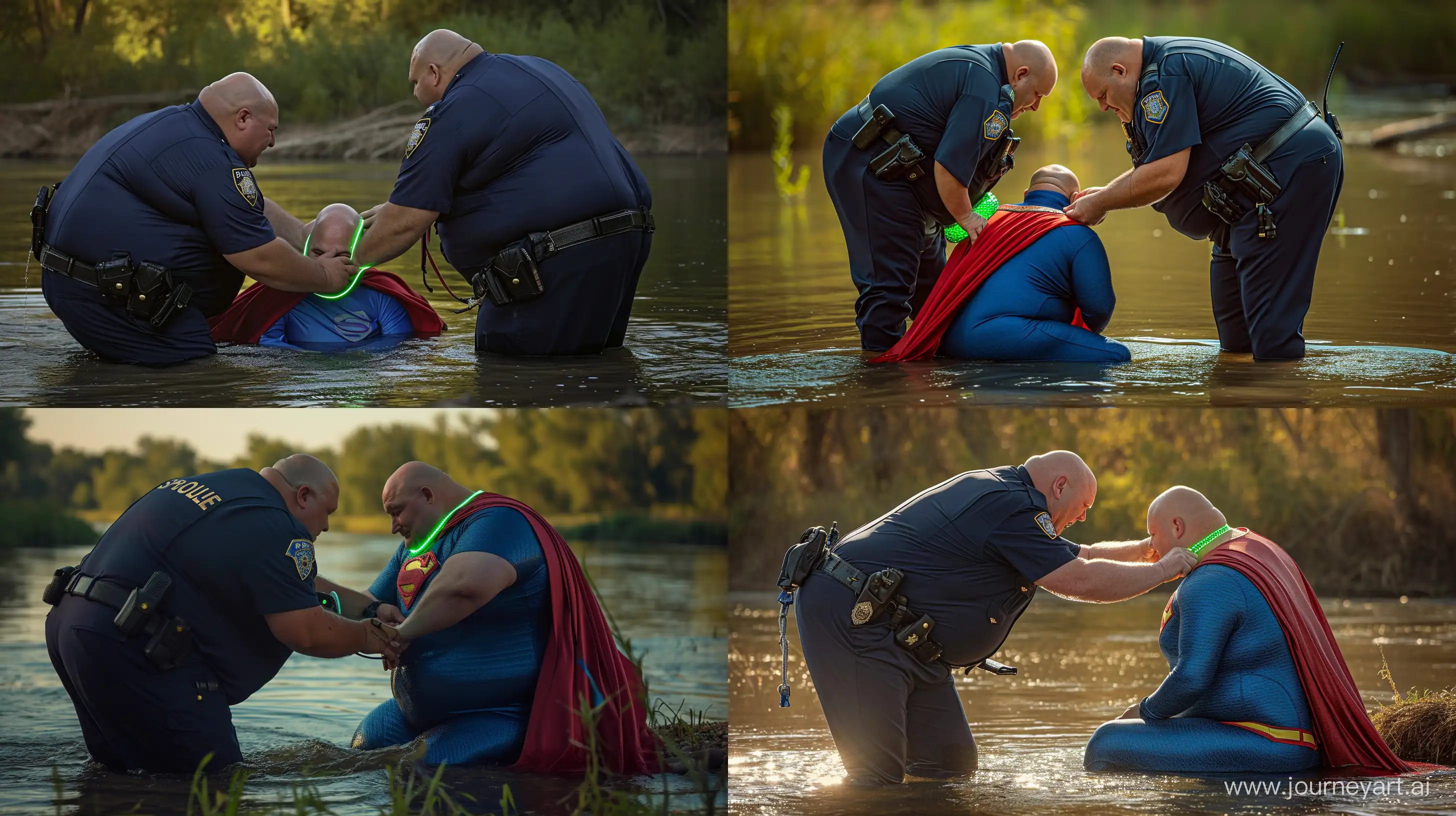 Elderly-Friends-Enjoying-Unique-Riverfront-Fun-with-Silky-Police-and-Superman-Elements