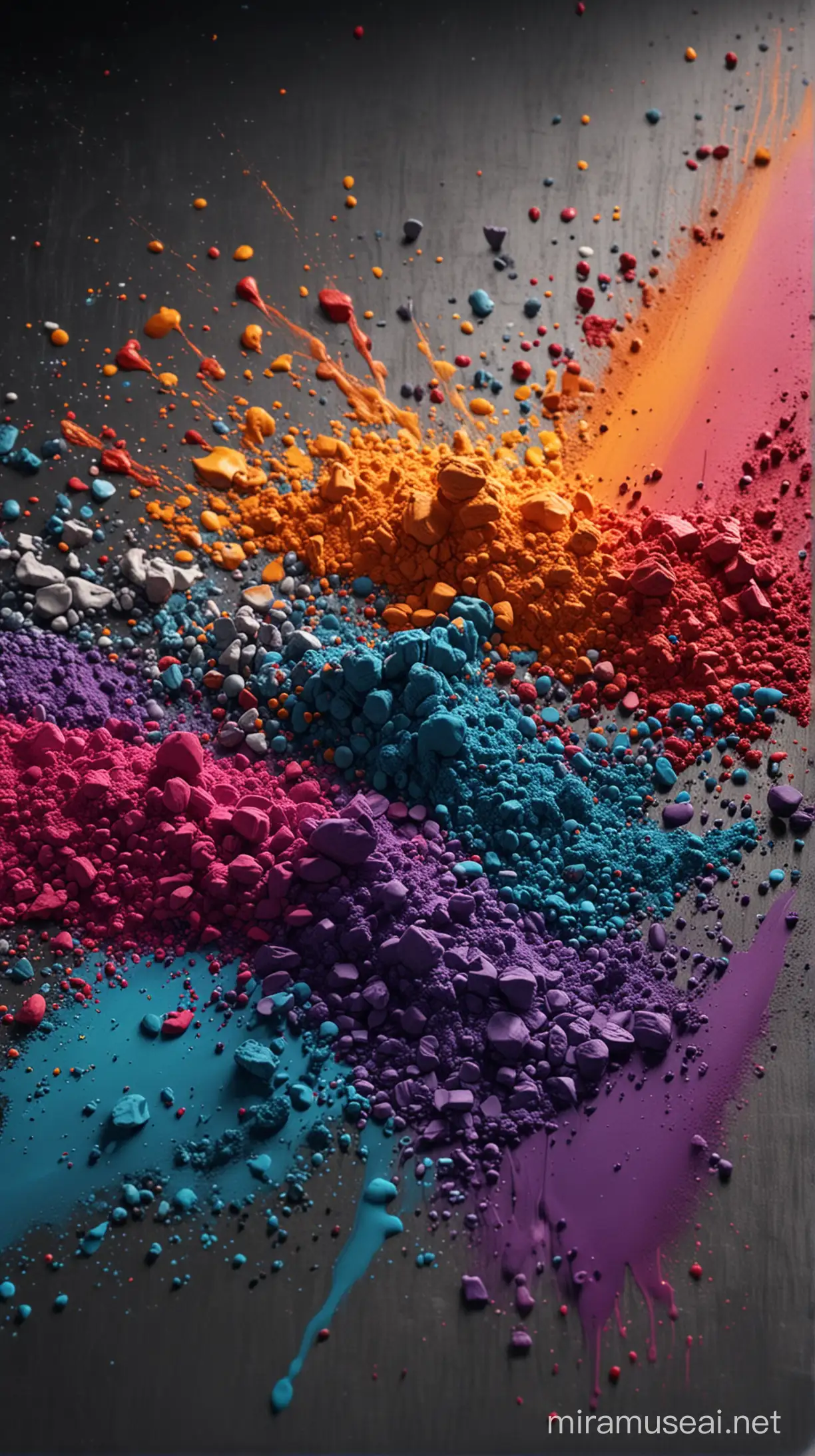 Vibrant Color Palette Mixing in Cinematic 4K Scene