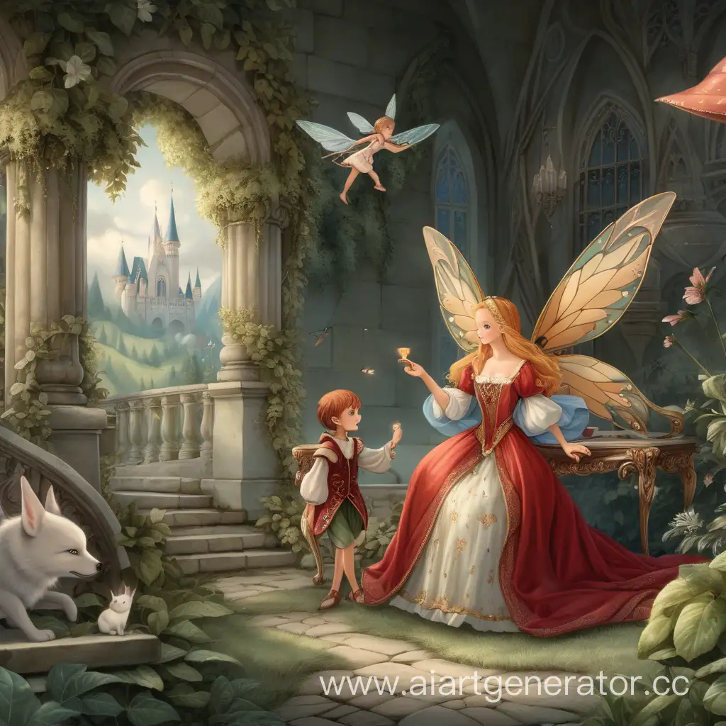Enchanting-Fairy-Tale-Scene-with-Magical-Creatures-and-Enchanted-Forest