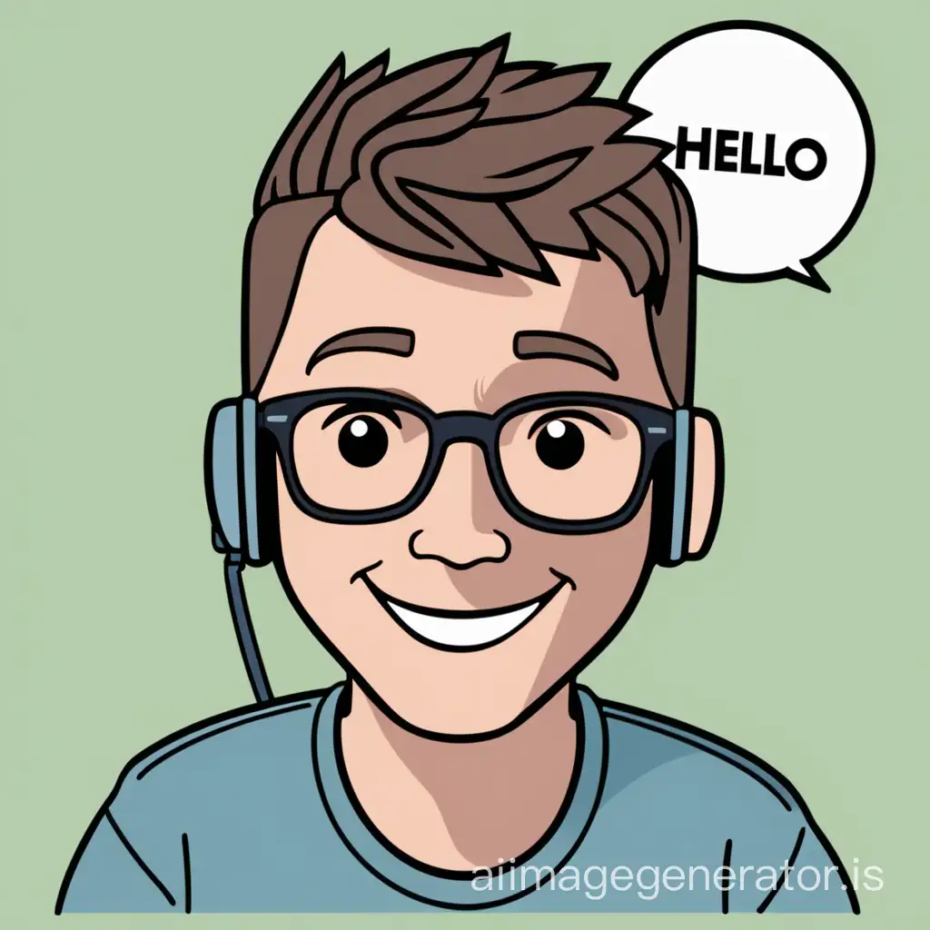 Generate an image representing the badge 'Promising Beginner'. The badge should depict a surprised programmer looking at their computer screen, which displays their first 'Hello, World!' program. The expression on the programmer's face should convey a sense of accomplishment and excitement at the beginning of their coding journey. This badge is earned when a user successfully answers the first 3 questions in the app.