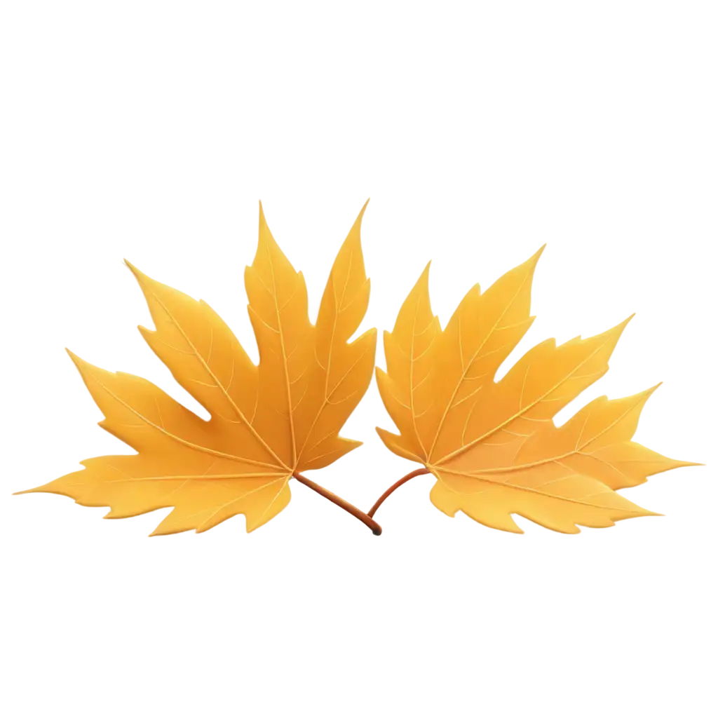 Vibrant-Cartoonstyle-PNG-Image-Featuring-a-Singular-Autumn-Leaf-in-3D