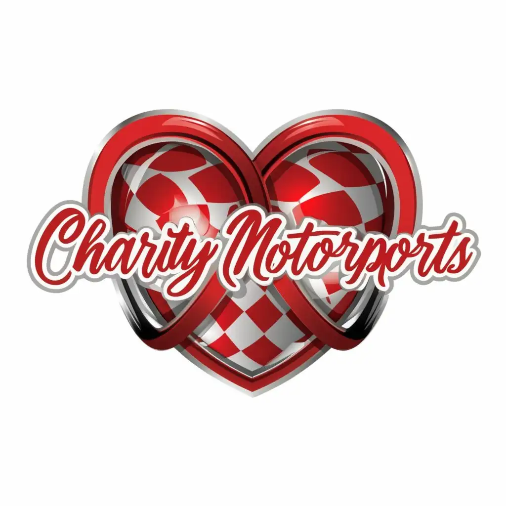 logo, Hearts, with the text "Charity Motorsports", typography, be used in Automotive industry