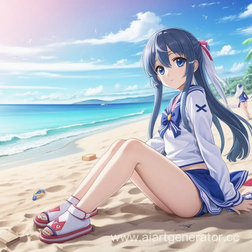 Anime-Girls-Beach-Scene-with-Letter-Z