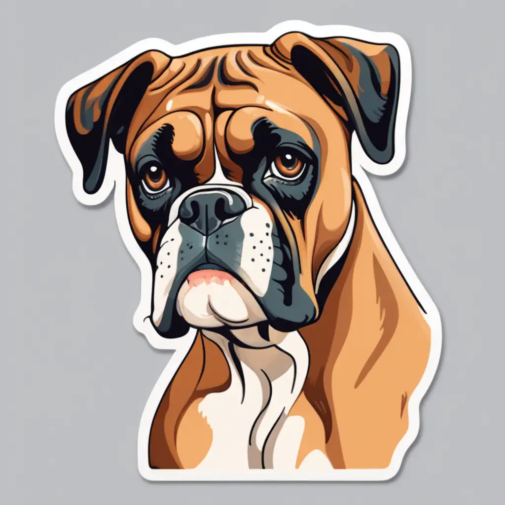 Adorable Boxer Dog Sticker Expressive Pet Decal for Animal Lovers