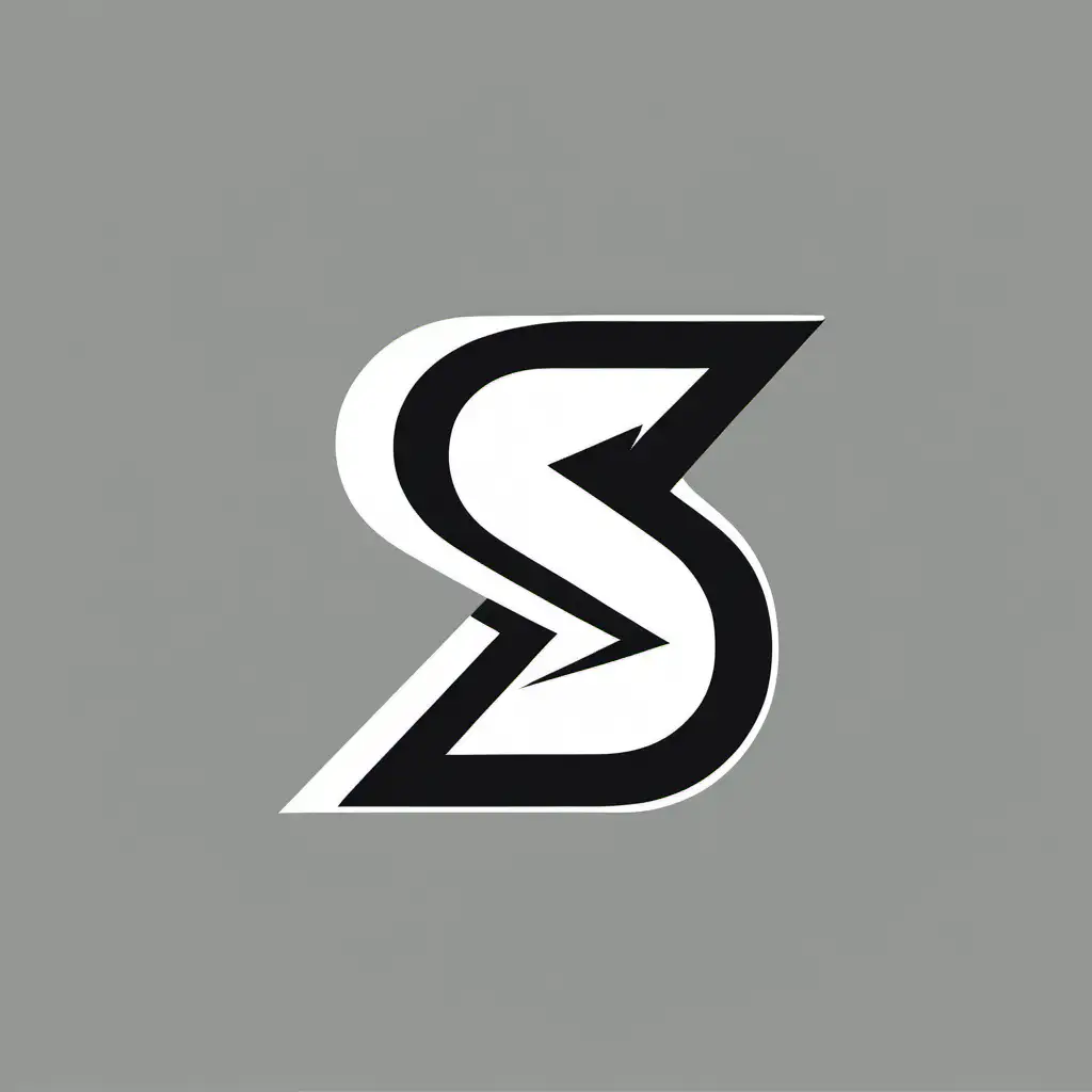 letter s split into 2 shapes, sharp edges, logo icon, very minimalistic, flat, black vector