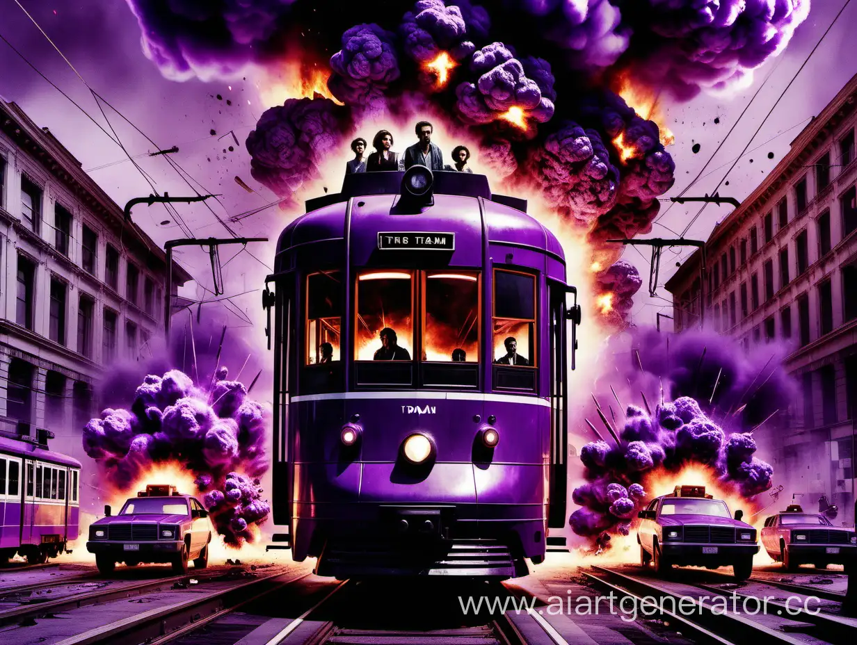 Explosive-Tram-Chase-Thrilling-Action-Movie-Poster-in-Purple-Hues