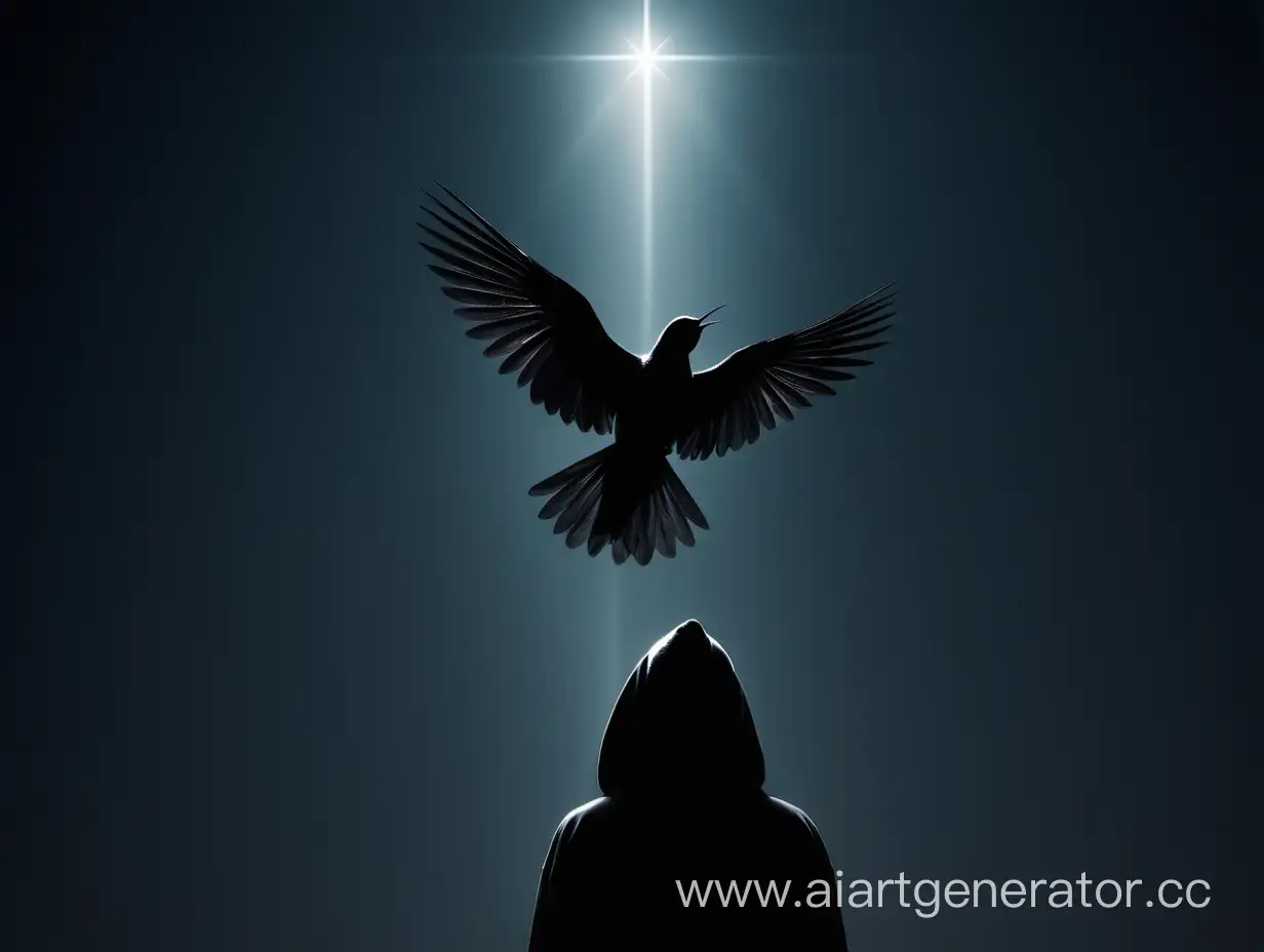 Majestic-Night-Flight-Enigmatic-Figure-Observing-Celestial-Bird