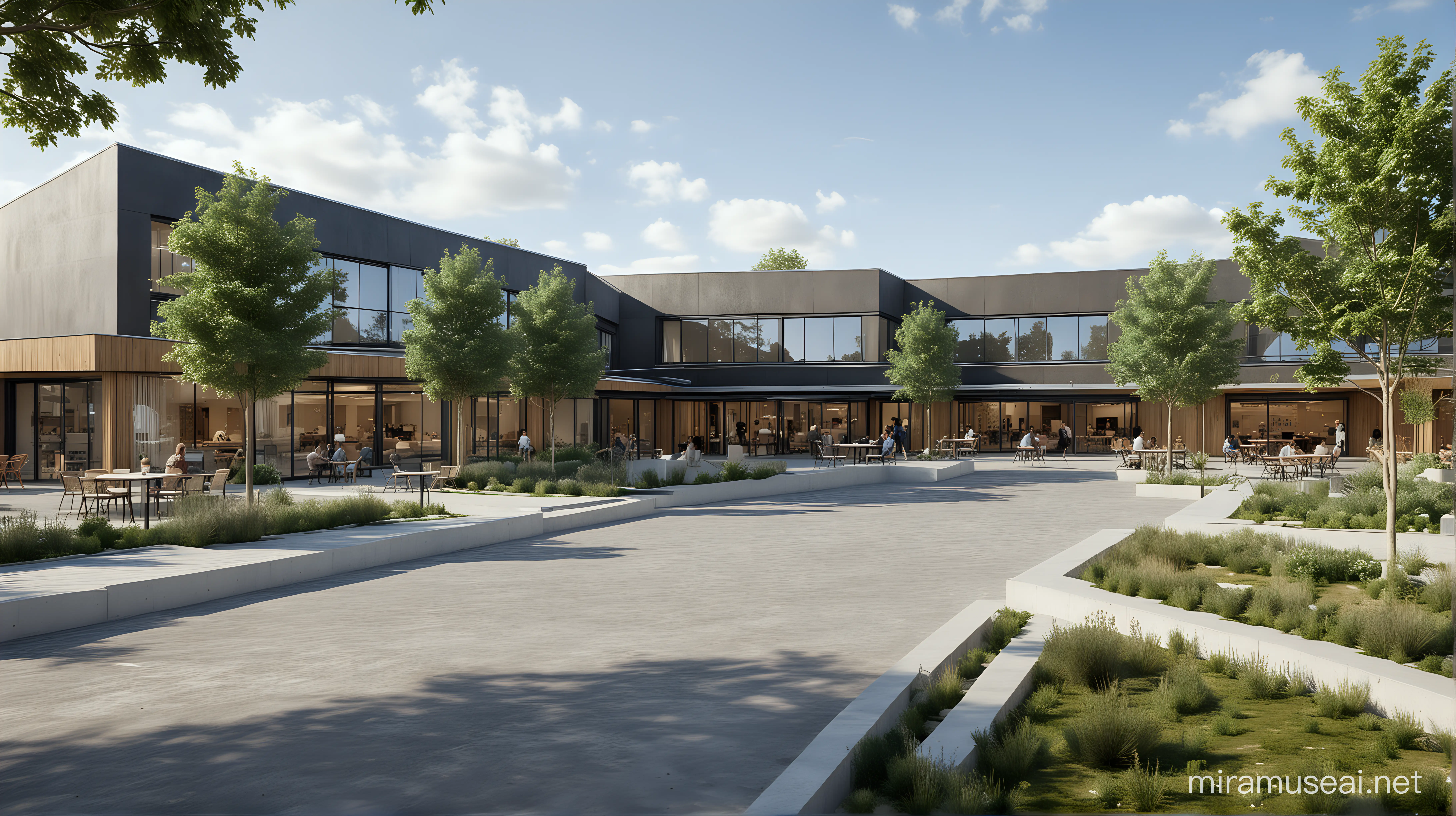 EcoFriendly MixedUse Community Retail Park with Rooftop Garden