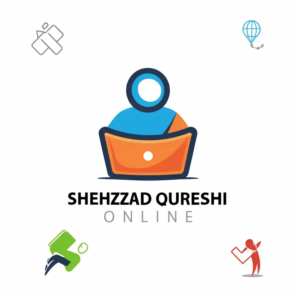 a logo design,with the text "Shehzad Qureshi Online", main symbol:Helping Online Entrepreneurs,Moderate,be used in Internet industry,clear background