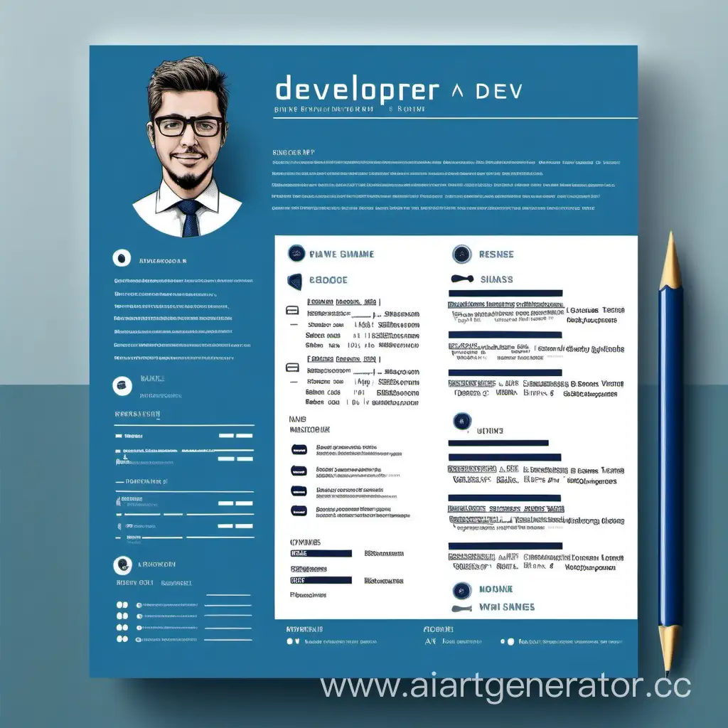 Developer-Resume-in-Shades-of-Blue-Professional-CV-for-Tech-Enthusiasts