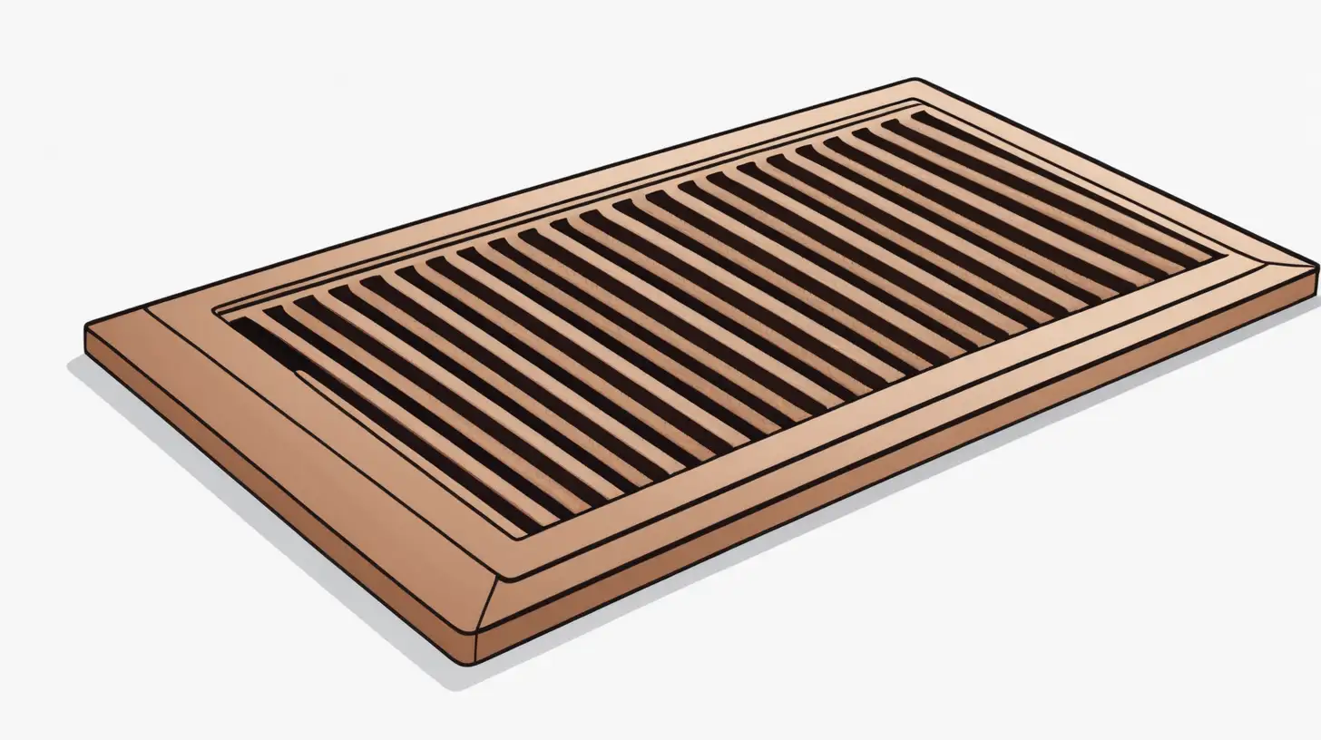 Brown Floor Vent on White Background