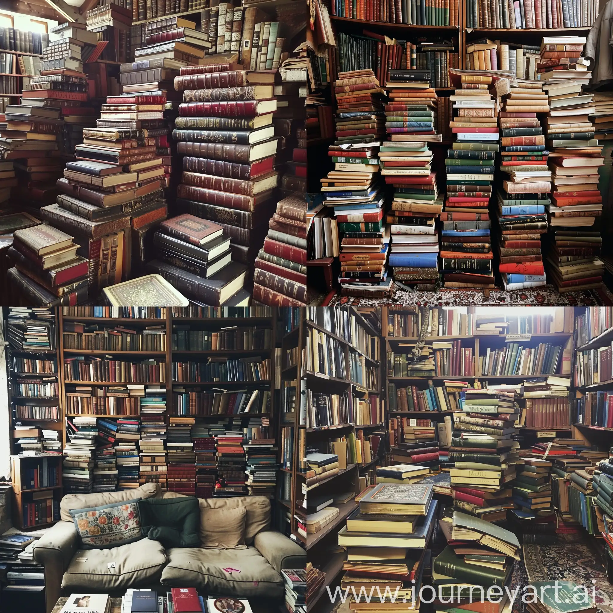 Stack-of-Colorful-Books-on-Wooden-Shelf