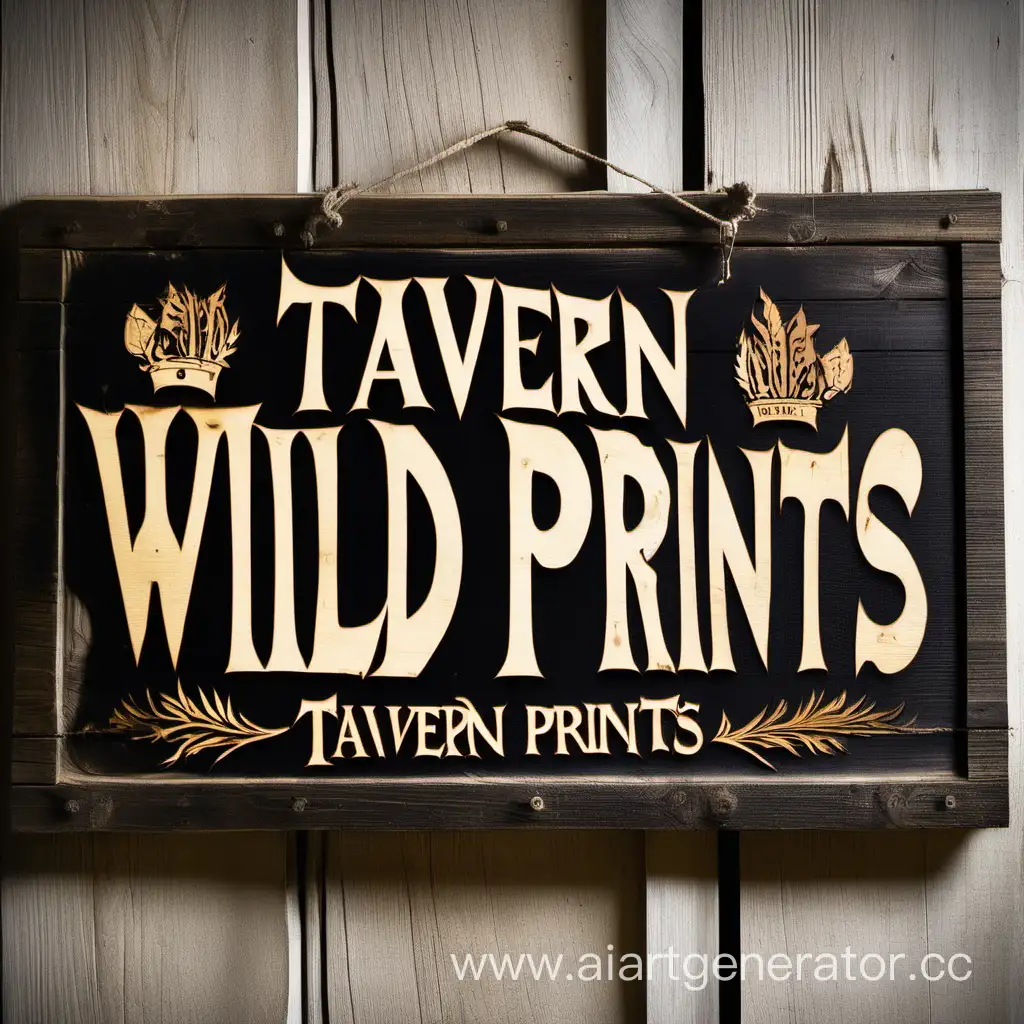 Rustic-Wooden-Sign-Explore-the-Charm-of-the-Tavern-of-Wild-Prints