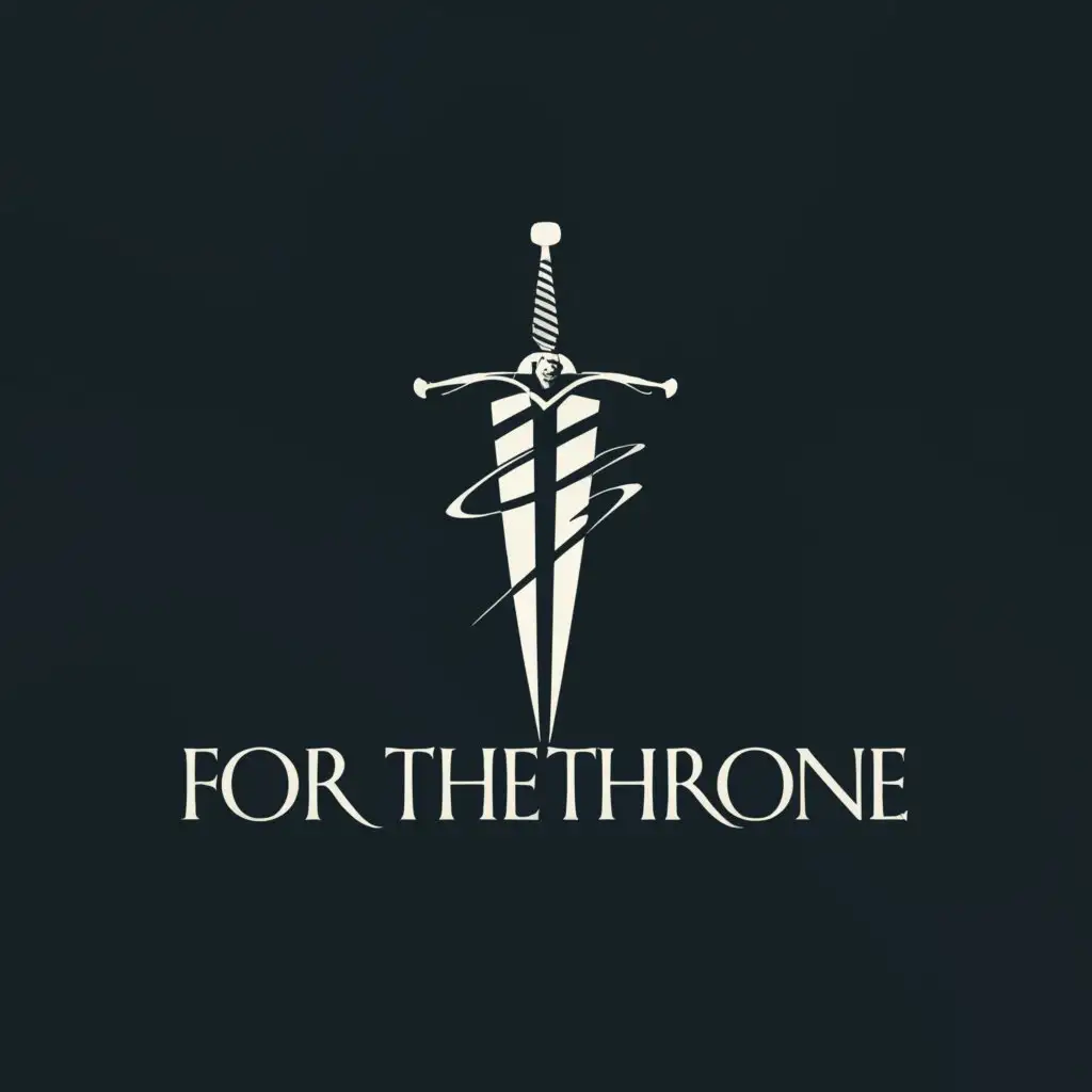a logo design,with the text "For The Throne", main symbol:Medieval sword,Moderate,be used in Entertainment industry,clear background