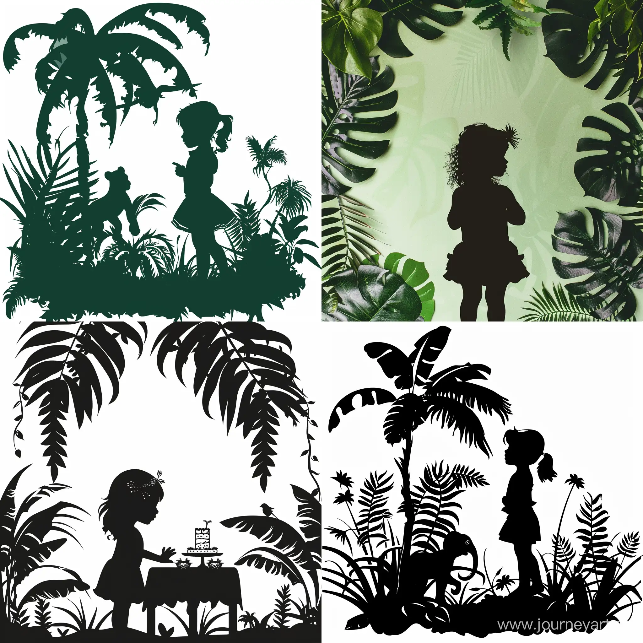 Little-Girl-Jungle-Theme-Party-Silhouette