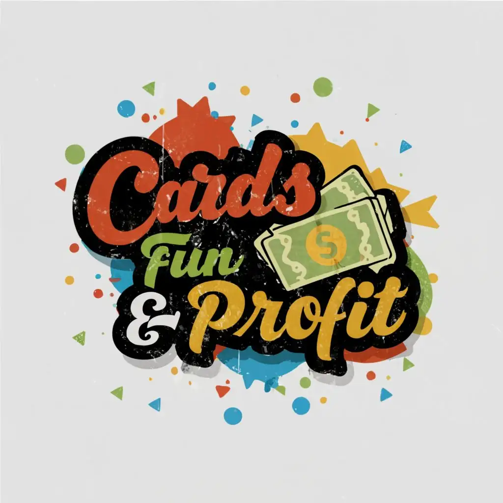 logo, credit card, money, with the text "Cards4Fun&Profit", typography