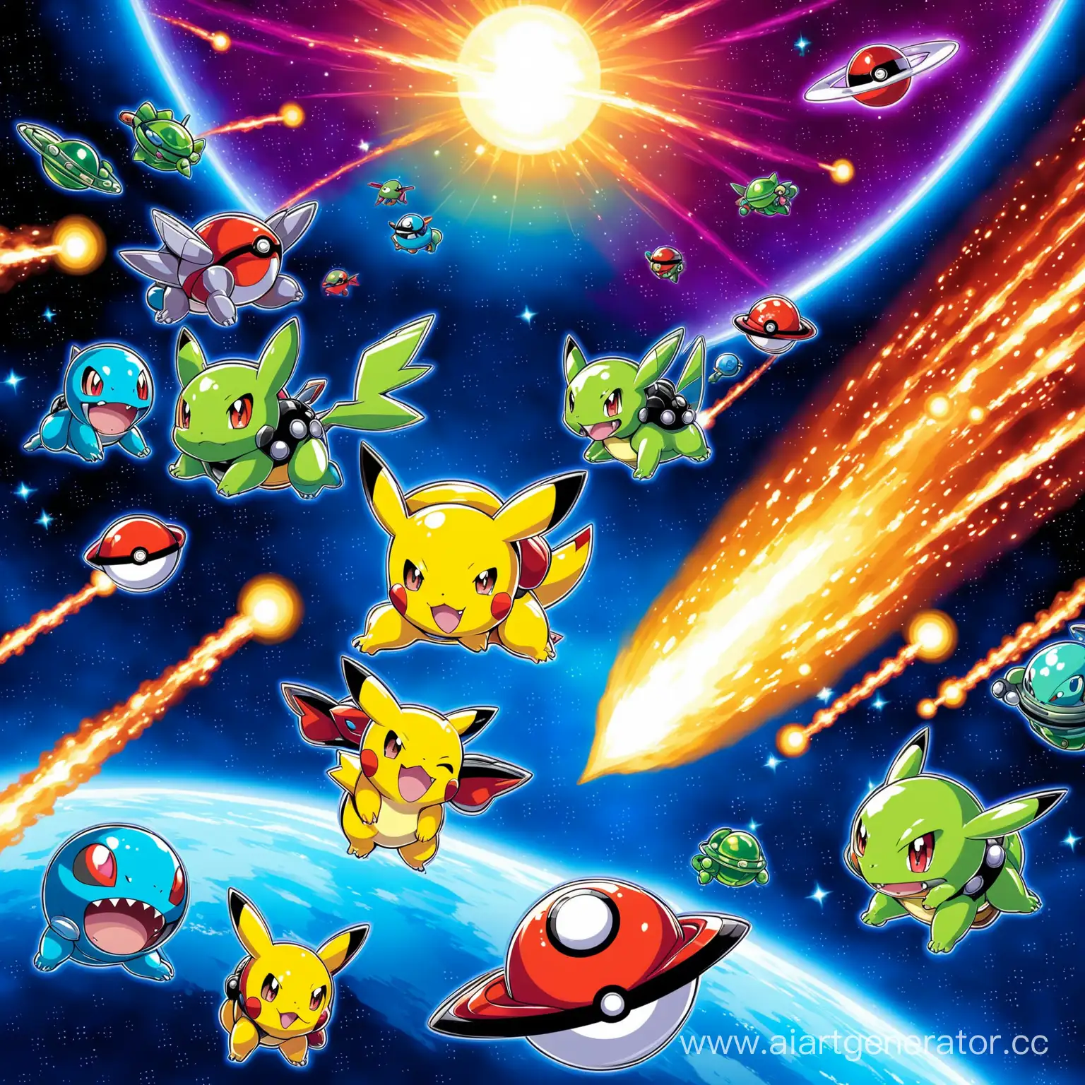 Pokemons-Battle-Alien-Invaders-in-Galactic-Space