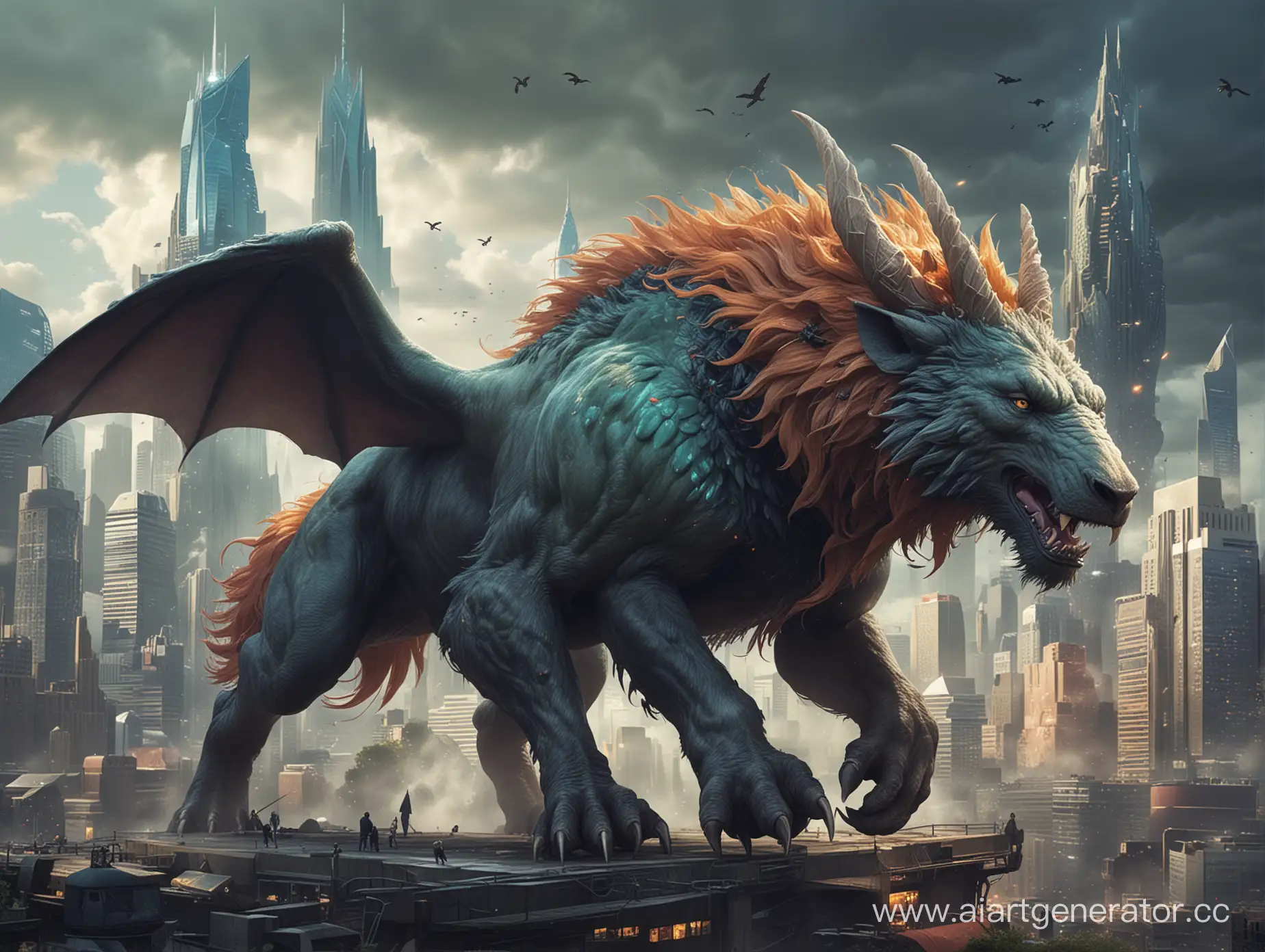 the modern city is being destoed by a lot of elemental magic and magical beasts