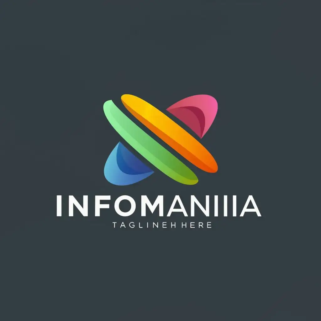 logo, The "InfoMania" logo features a sleek and modern design that embodies the essence of information and knowledge., with the text "INFO MANIA", typography