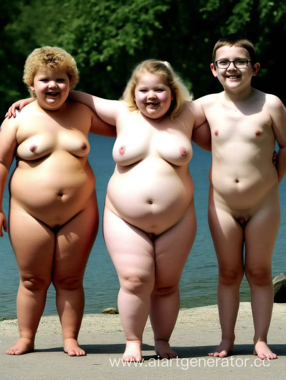 Chubby kids naturist