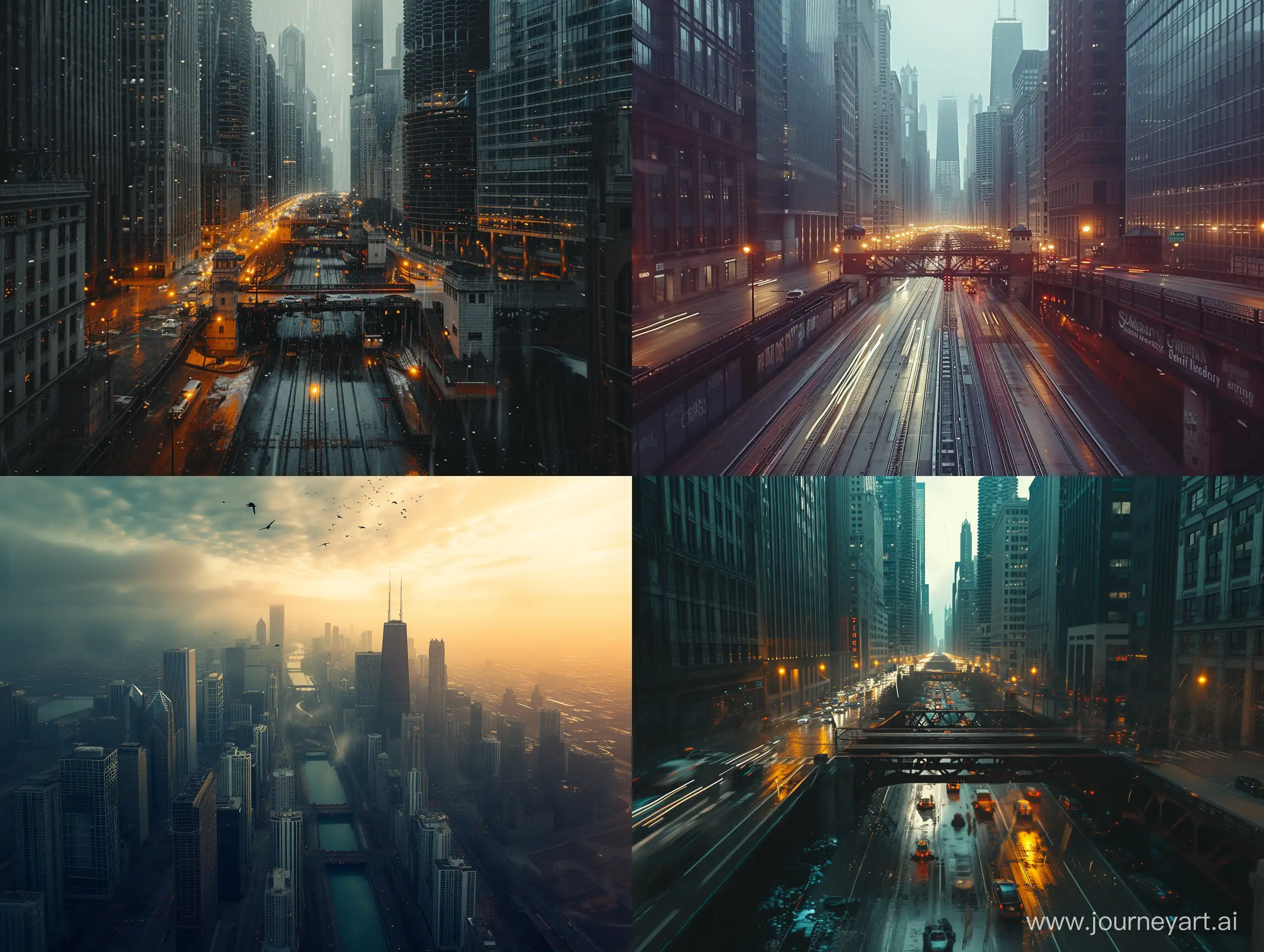 a phone photo of a futuristic Chicago city, natural lighting, style raw posted on reddit in 2019, busy environment, Chicago, film grain. drone view,
