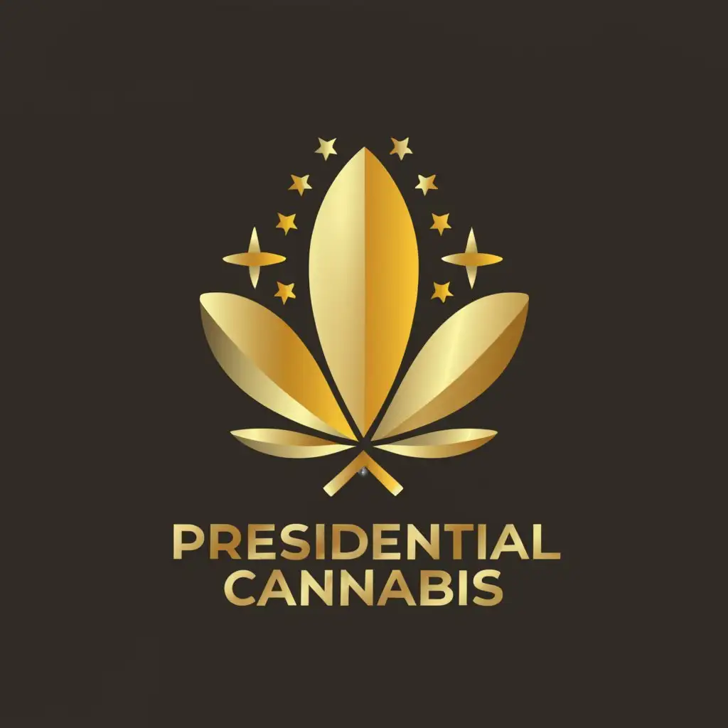 a logo design,with the text 'Presidential Cannabis', main symbol:cannabis,Moderate,clear background