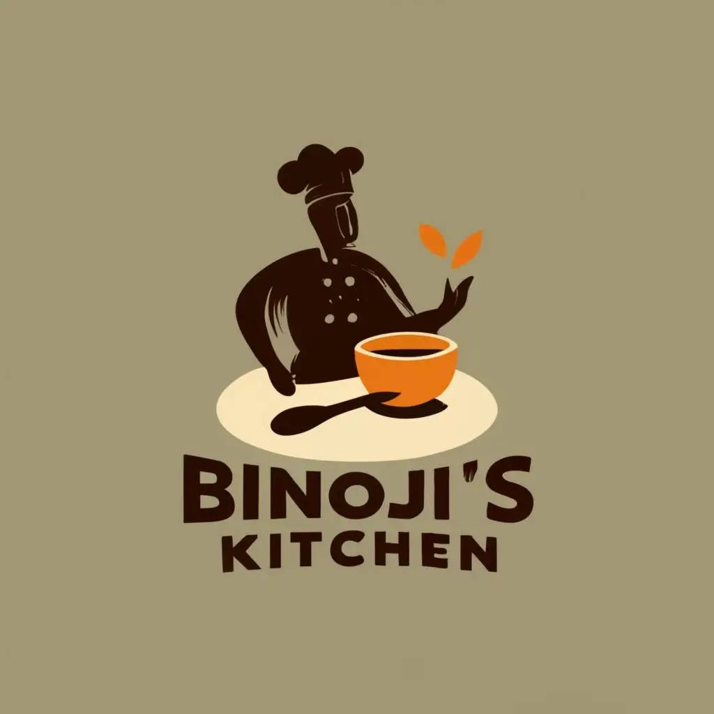 logo, BK, chef, with the text "Binoji's Kitchen", typography, be used in Restaurant industry
