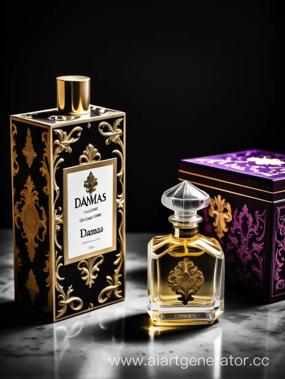 a bottle of damas cologne sitting next to a box, a flemish Baroque by Demetrios Farmakopoulos, instagram contest winner, dau-al-set, dynamic composition, contest winner, feminine