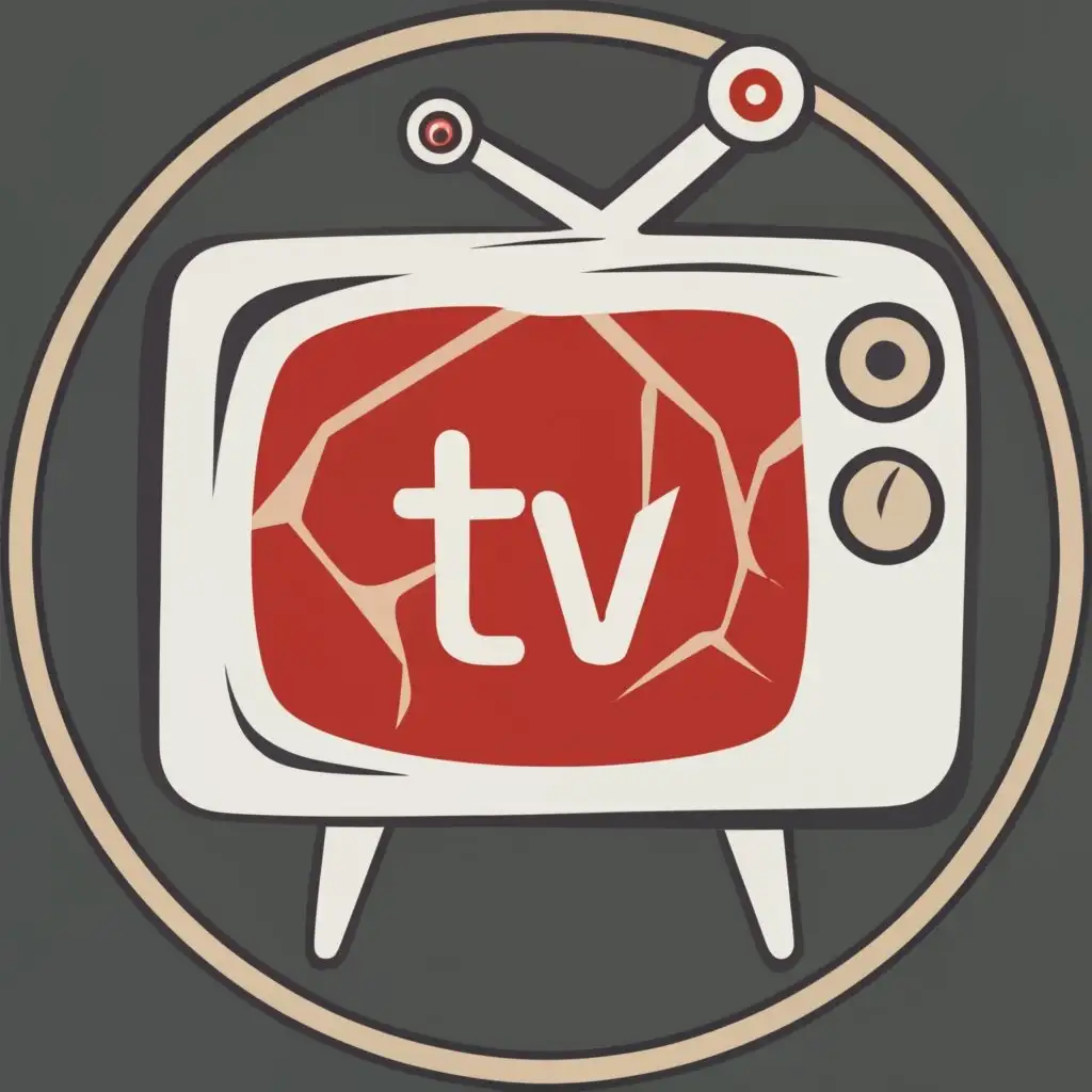 logo, a Broken tv, with the text "Broken tv", typography