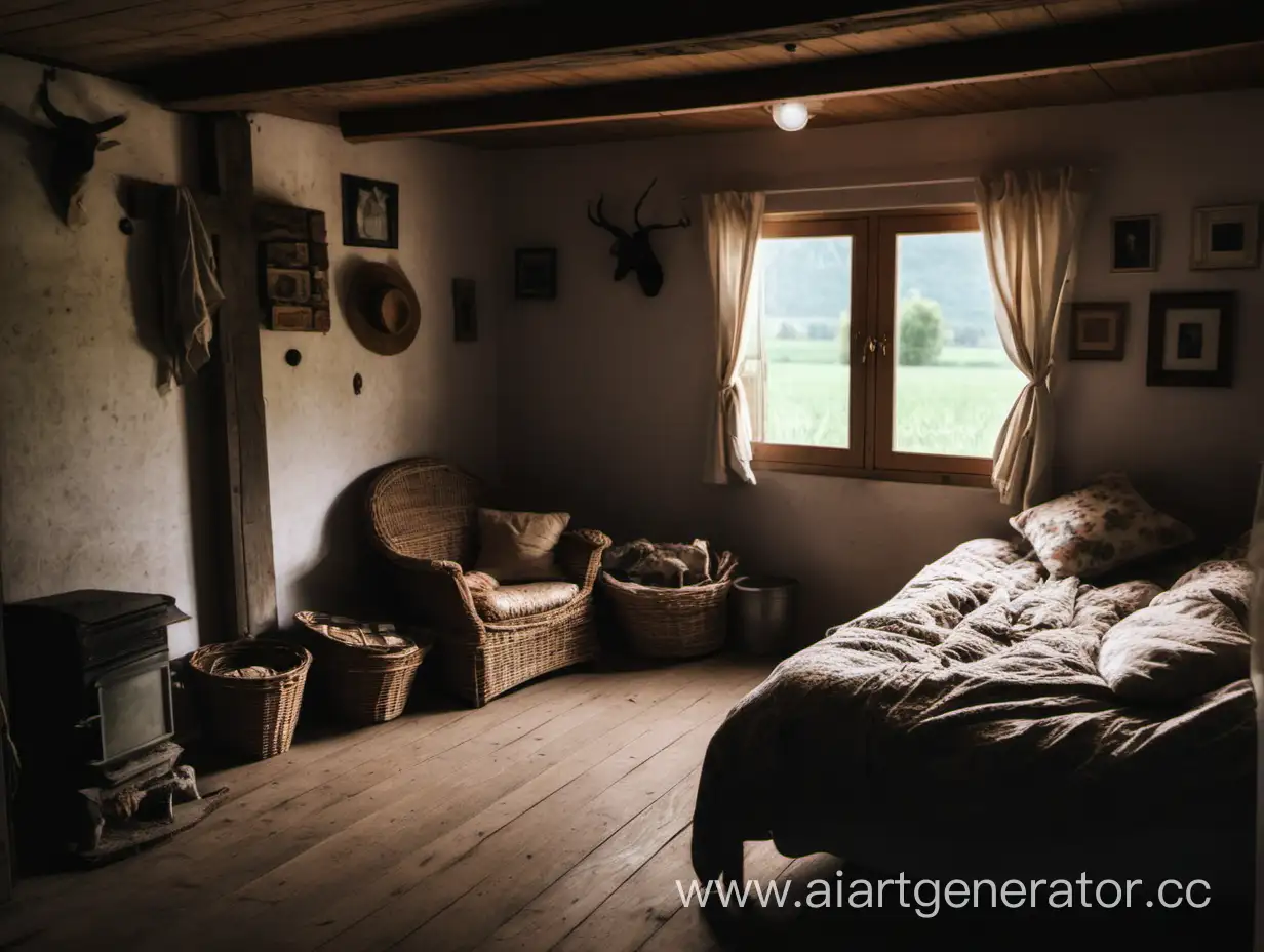 Уютная комната деревенского домика