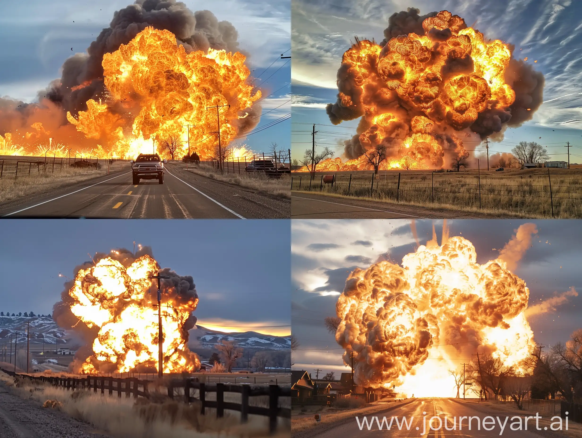 phone photo of a massive explosion in the middle of colorado