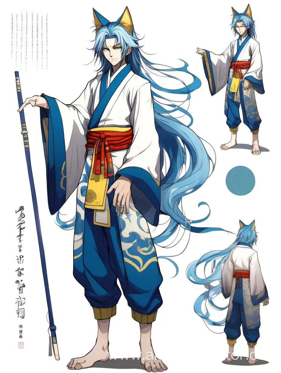 Anime-Character-Design-Modern-Chinese-Clothing-with-Blue-Hair-and-Cat-Features