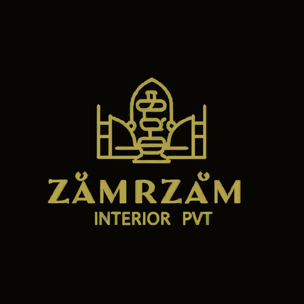 logo, interior, with the text "Zamzam interior Pvt.", typography