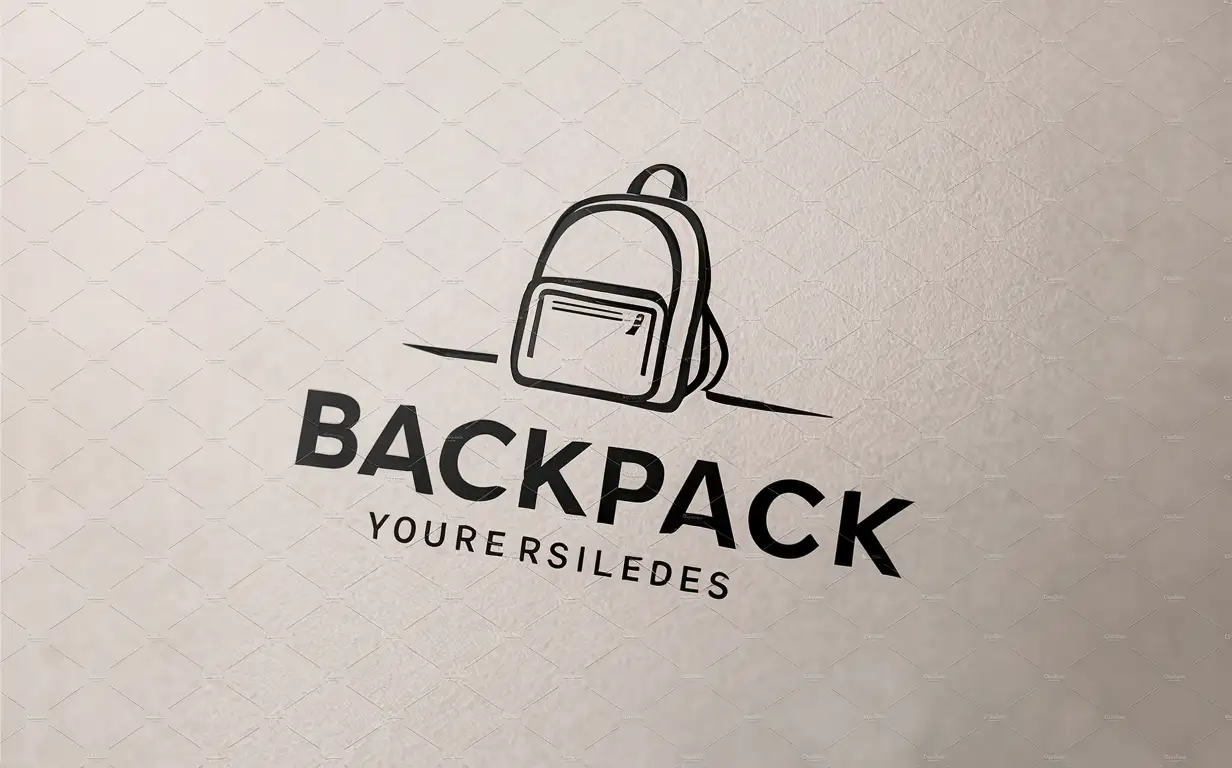 Logo: nice backpack attached to the word backpack
Background: white