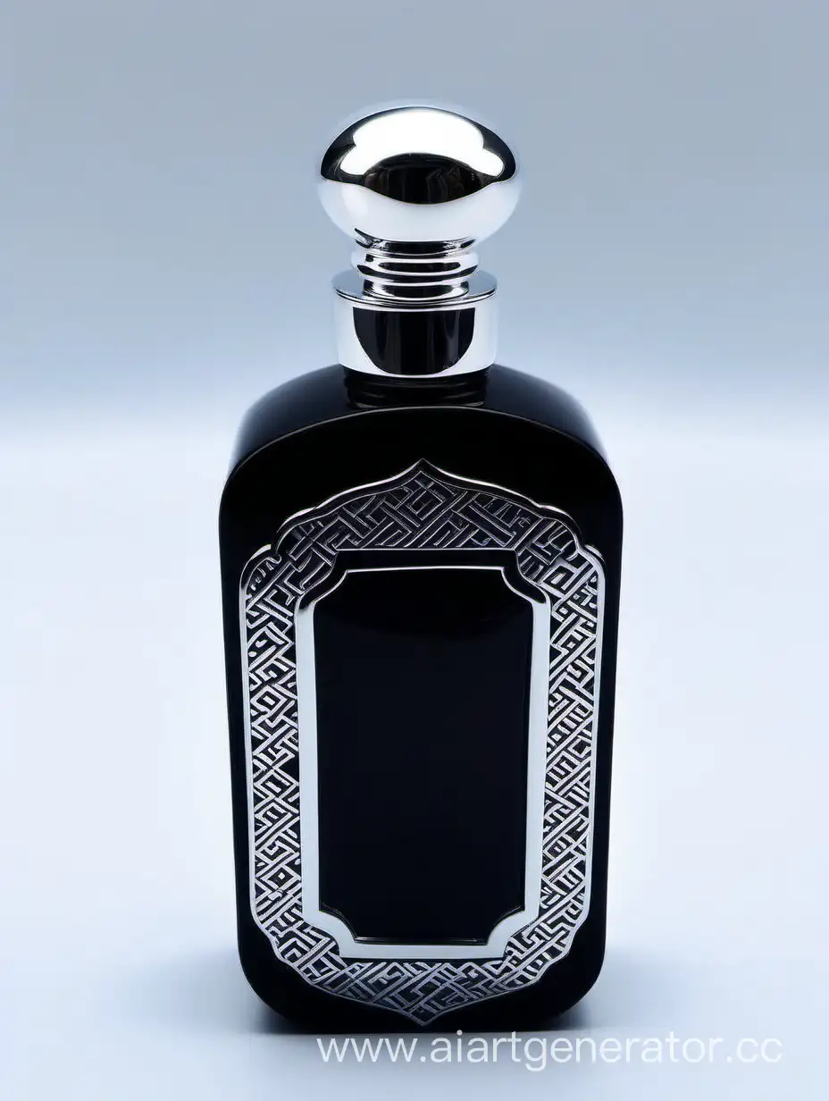 Zamac Perfume decorative ornamental  black, royal dark torquious  heavy bottle double in height  with stylish Silver lines cap and bottle